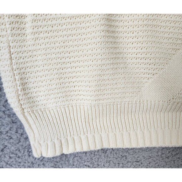 VTG Winona Knits Beige Knit Crewneck Pullover Sweater Size M 100% Combed Cotton - Picture 8 of 15